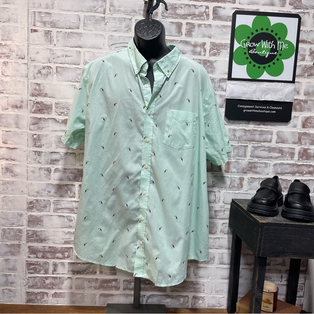 Croft & Barrow Green Casual Button Down Shirt 2XB